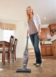 cleaning with stick vacuum