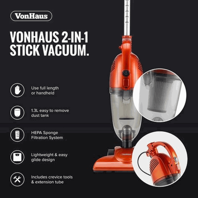 VonHaus 2 in 1 Corded Lightweight Vacuum